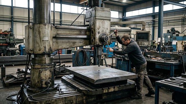 Вылет шпинделя сверлильного станка: почему деталь упирается в колонну